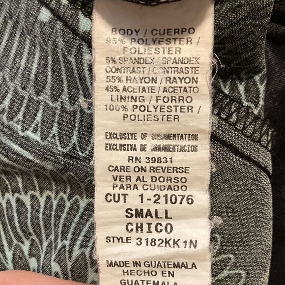 MY Michelle Y2K Deep V-Neck Flutter Sleeve Printed Dress Black & Teal Size Small - Picture 11 of 11